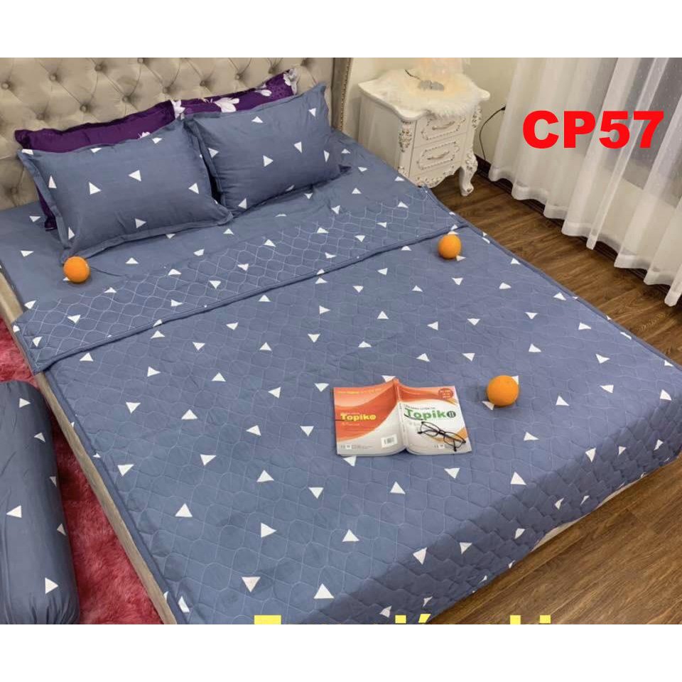 Bộ Chăn Ga Gối 5 MÓn 1m8x2m GHI (1 Drap + 2 Vỏ Gối Nằm + 1 Chăn Hè + 1 Vỏ Gối Ôm)