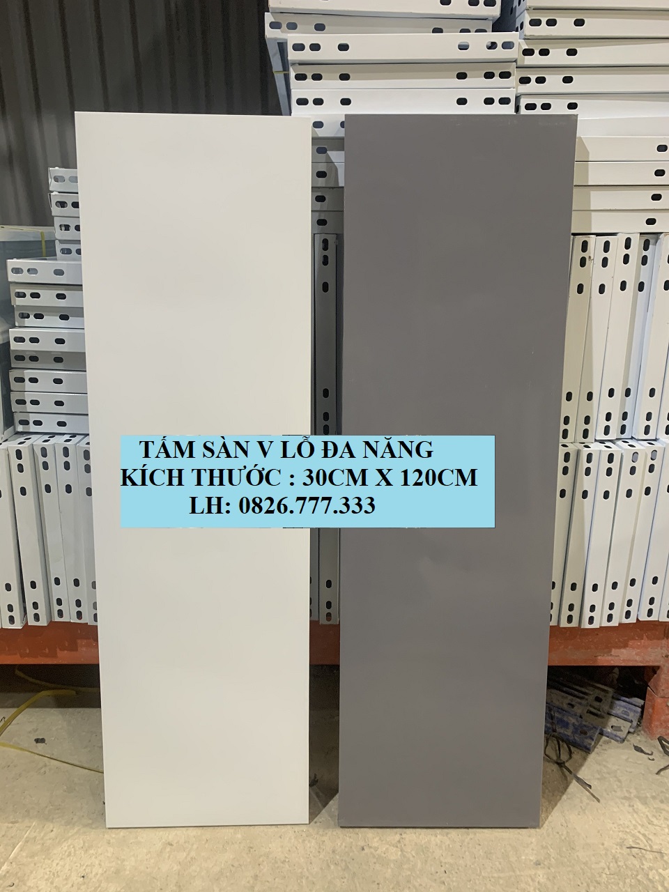 Mâm sàn kệ sắt v lỗ 30cm x 120cm