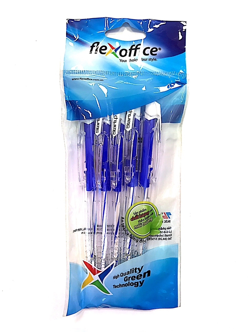 Vỉ 5 Bút Bi Startup FO-039 - Mực Xanh