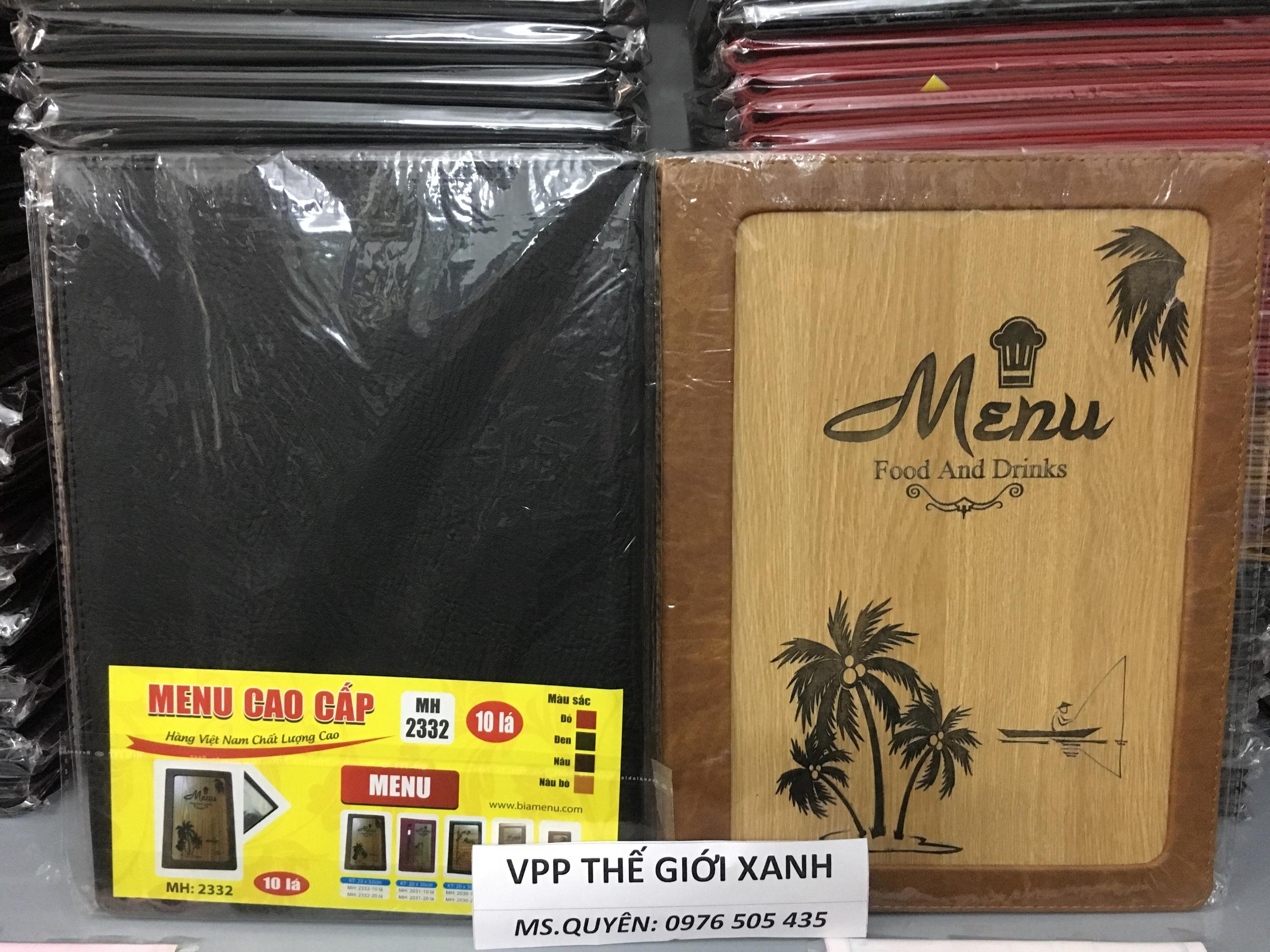 Bìa 10 lá menu gỗ A4 2332