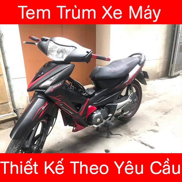 Tem Trùm Wave RSX Đen Nhám Viền Đỏ