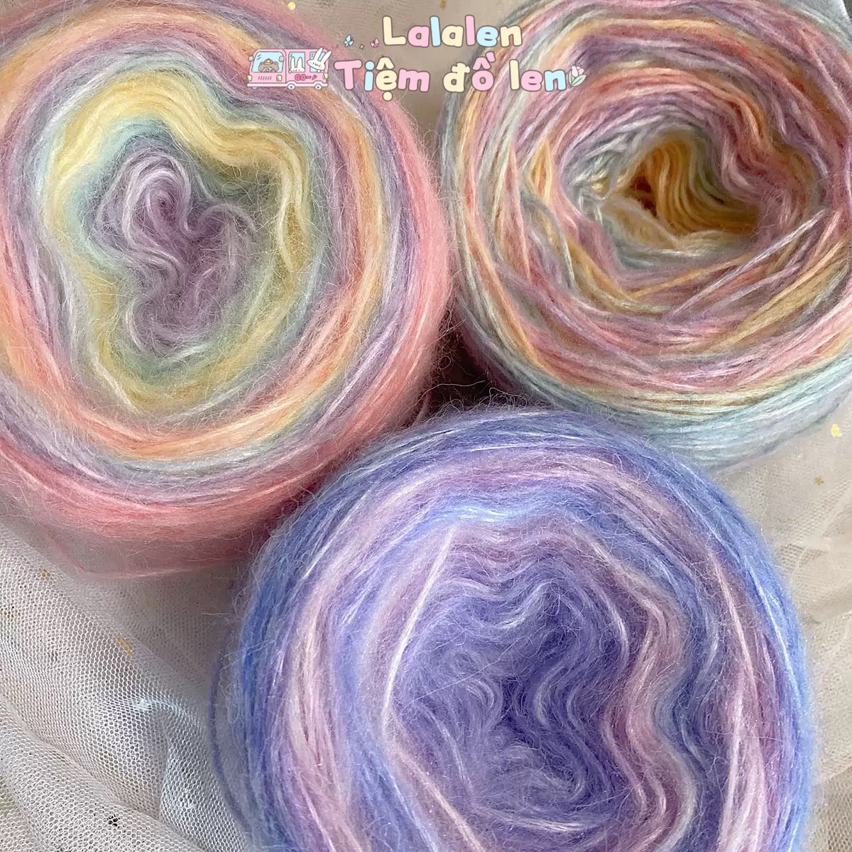 Len Mohair Loang Cầu Vồng - Cuộn 50gr