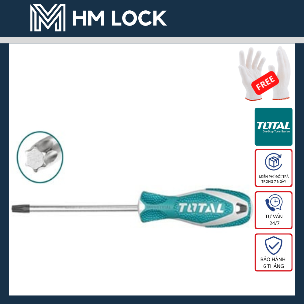 Tua vít lục giác total t20 dài 150mm - hàng chính hãng - hm lock