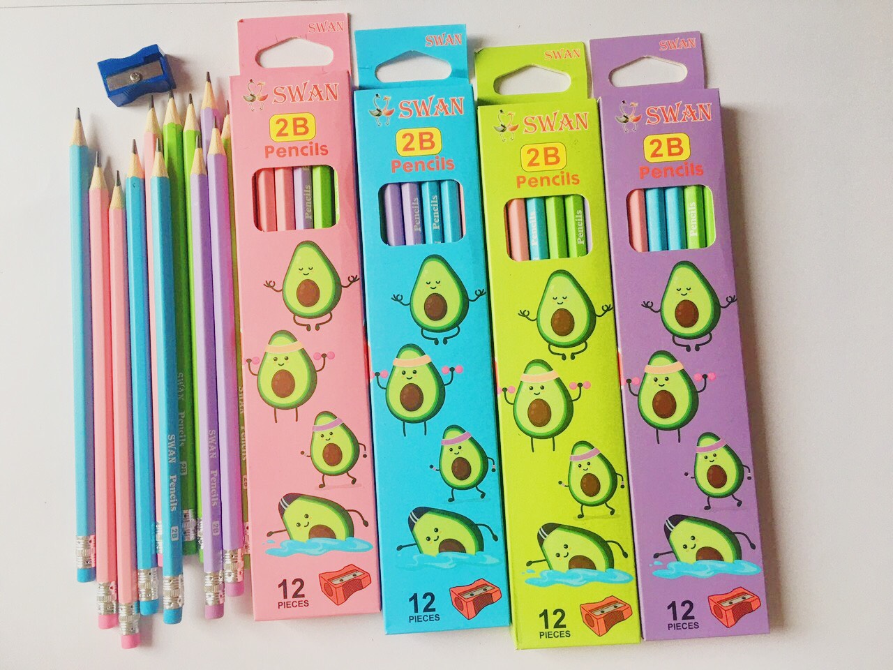 [HCM]Hôp 12 chì 2B Swan-Hộp hình xinh xắn +chuốt chì