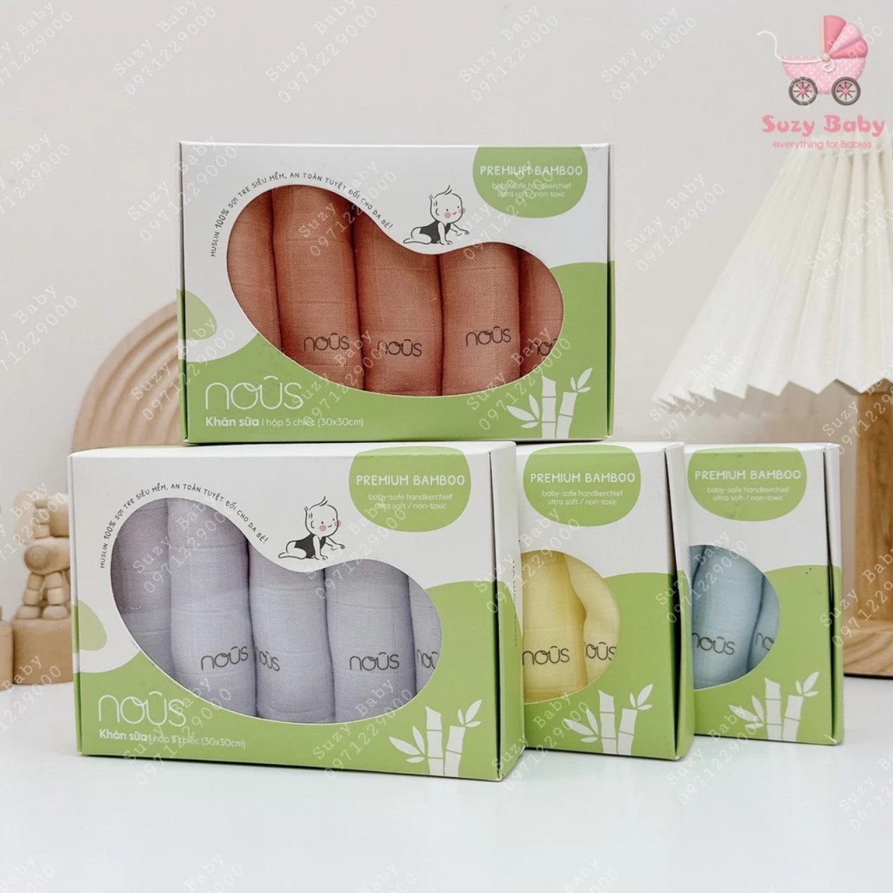 Khăn sữa sợi tre nous bamboo mềm mịn