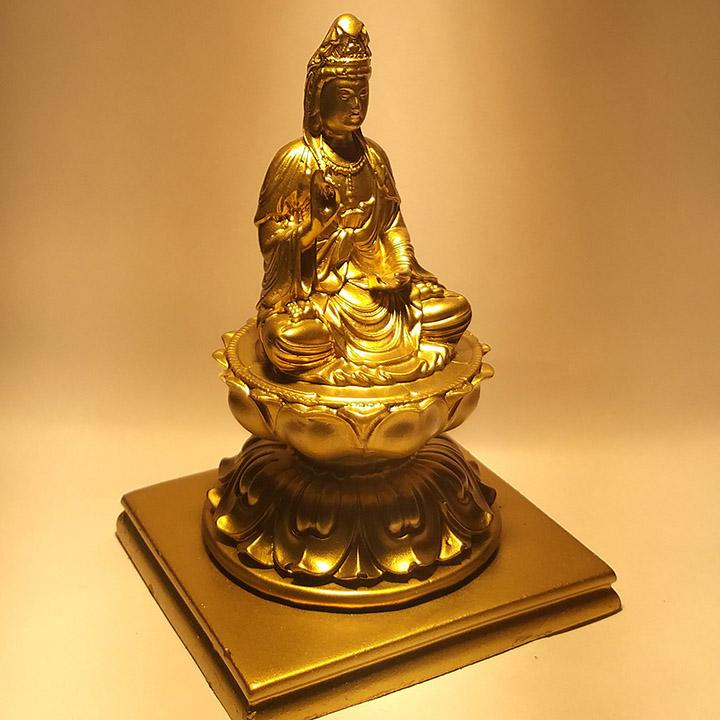 Tượng Phật Bà Quan Âm sơn màu đồng đẹp