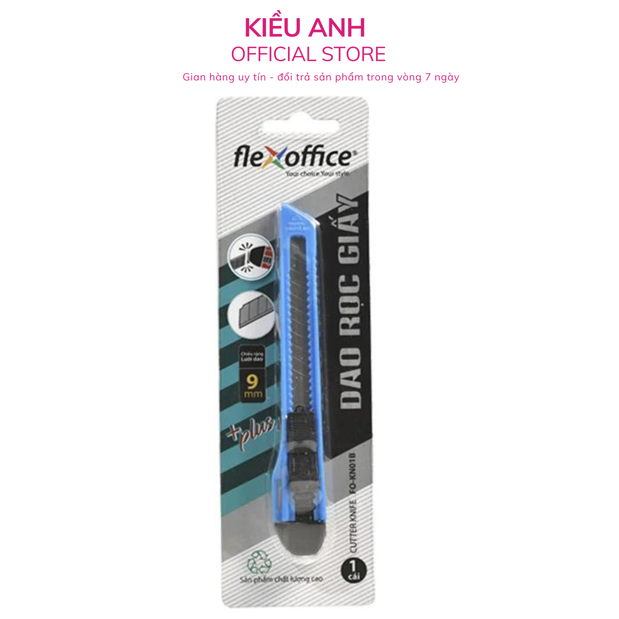 Dao rọc giấy flexoffice fo-kn01b- 9mm - văn phòng phẩm kiều anh