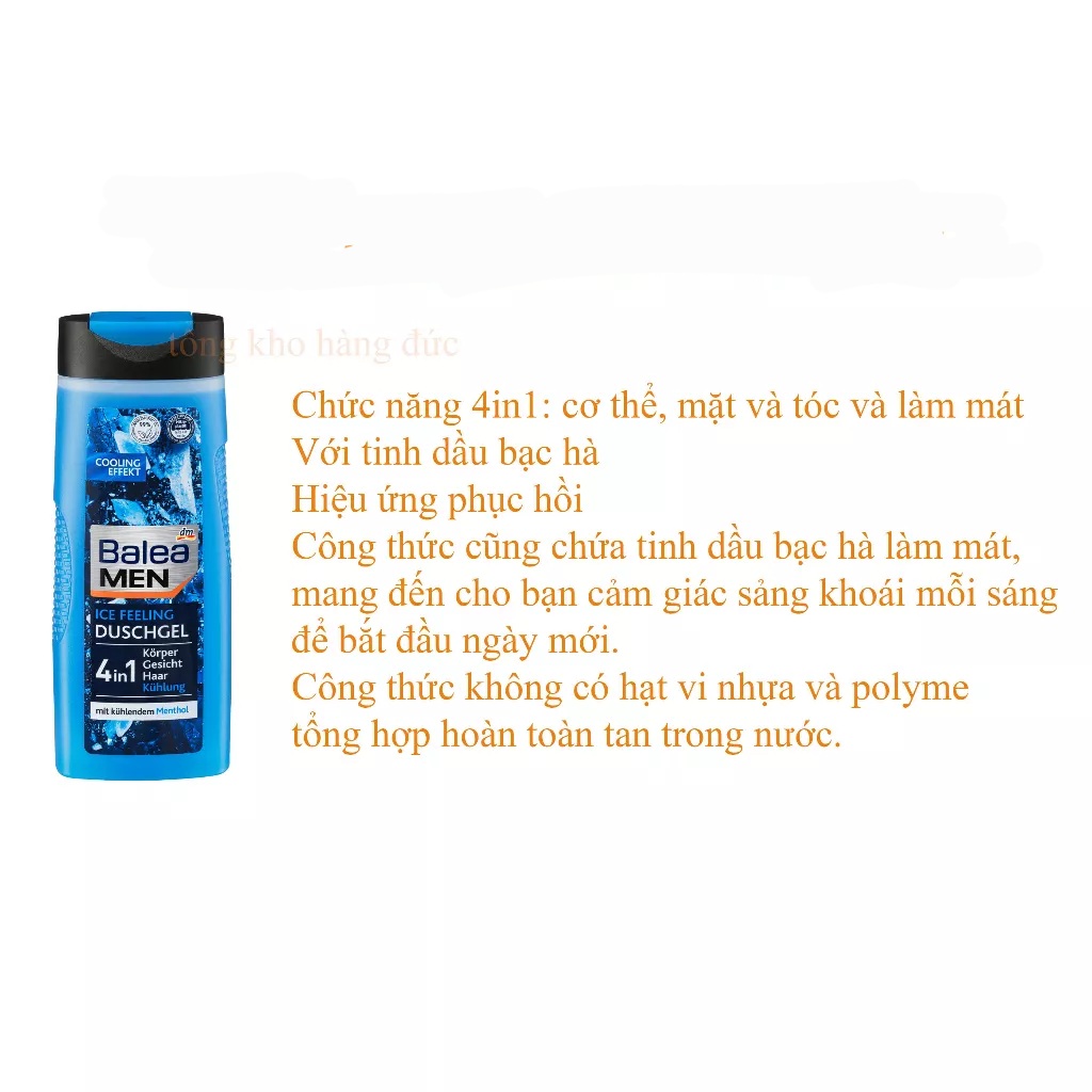 Sữa Tắm Gội Nam 3in1 BALEA [ Nội Địa Đức]