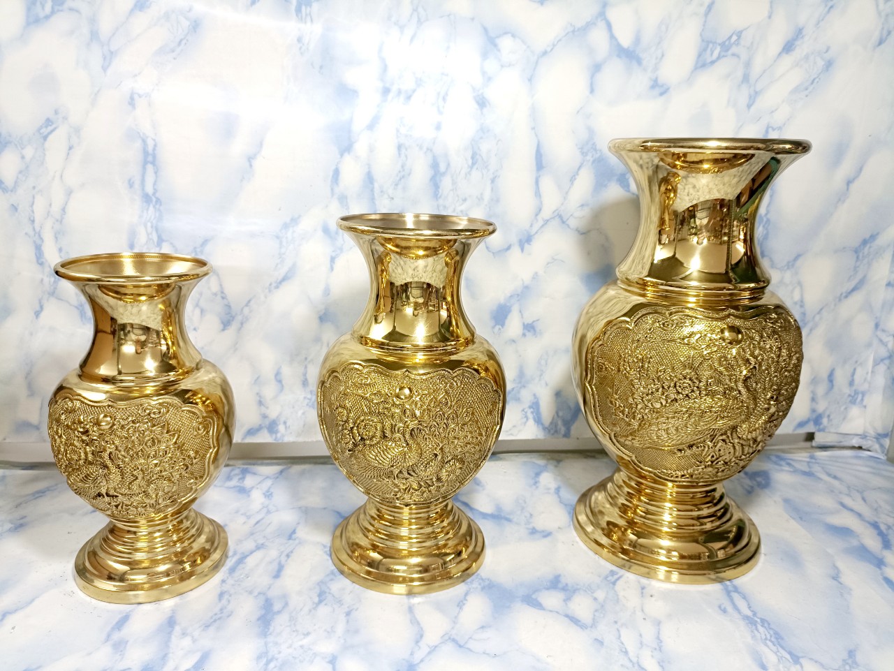 Bình bông đồng bầu 21cm, 24cm, 30cm