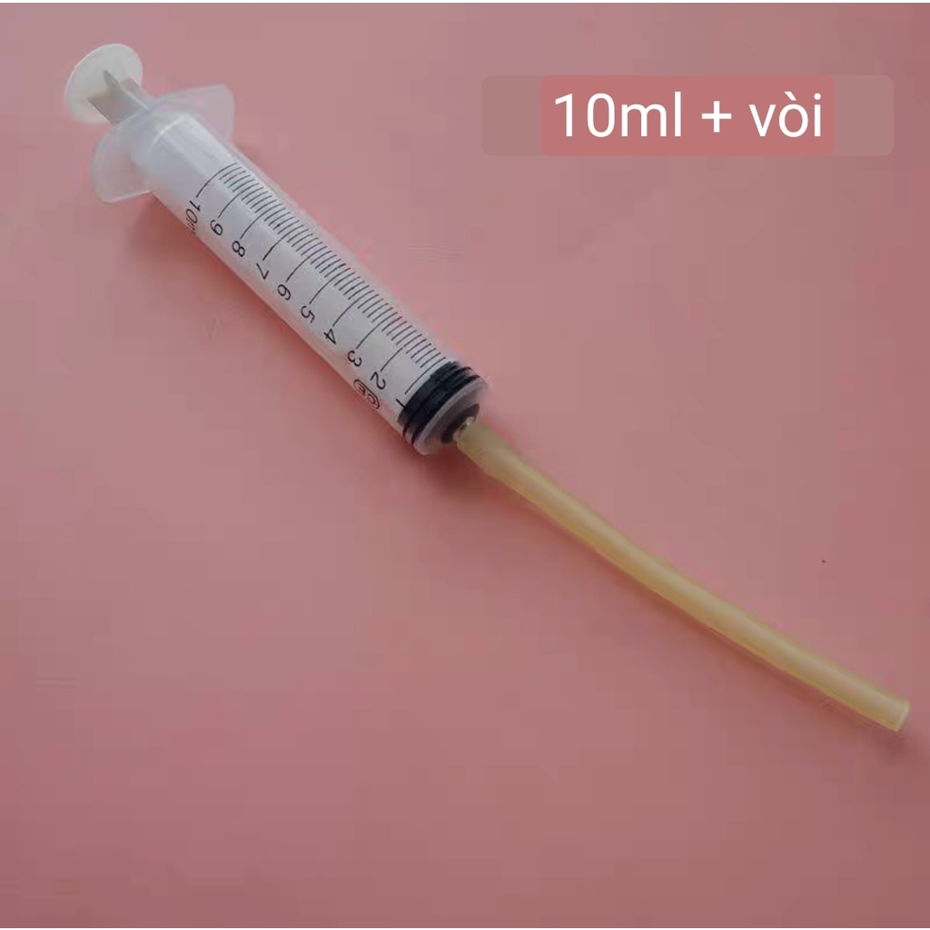 Xi lanh đút bột + ống 14cm bơm bột đút vẹt non ống bơm thức ăn cho gà đá bơm thức ăn cho nhồng non bơm thức ăn bồ câu non