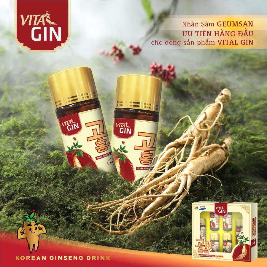 Nước Hồng Sâm Hàn Quốc VITAL GIN PLATINUM (6 chai x 75ml)