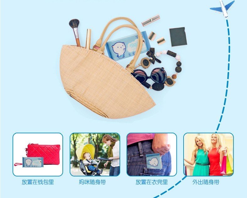 KHĂN ƯỚT MINI BỎ TÚI (1 BỊCH 8 GÓI NHỎ)
