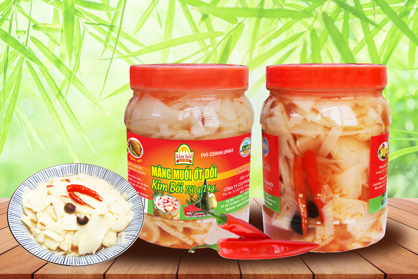 [Kim Bôi] Măng muối ớt dổi Kim Bôi 750g/1000g
