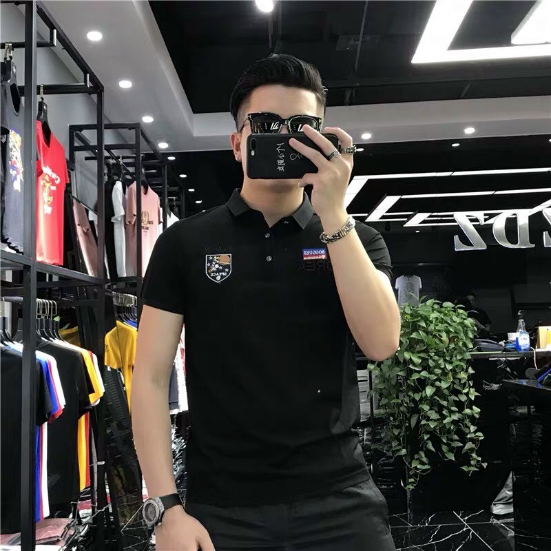 Áo thun nam cổ bẻ cao cấp vải thun cotton siêu co dãn hàng chuẩn shop wyn shop bv2