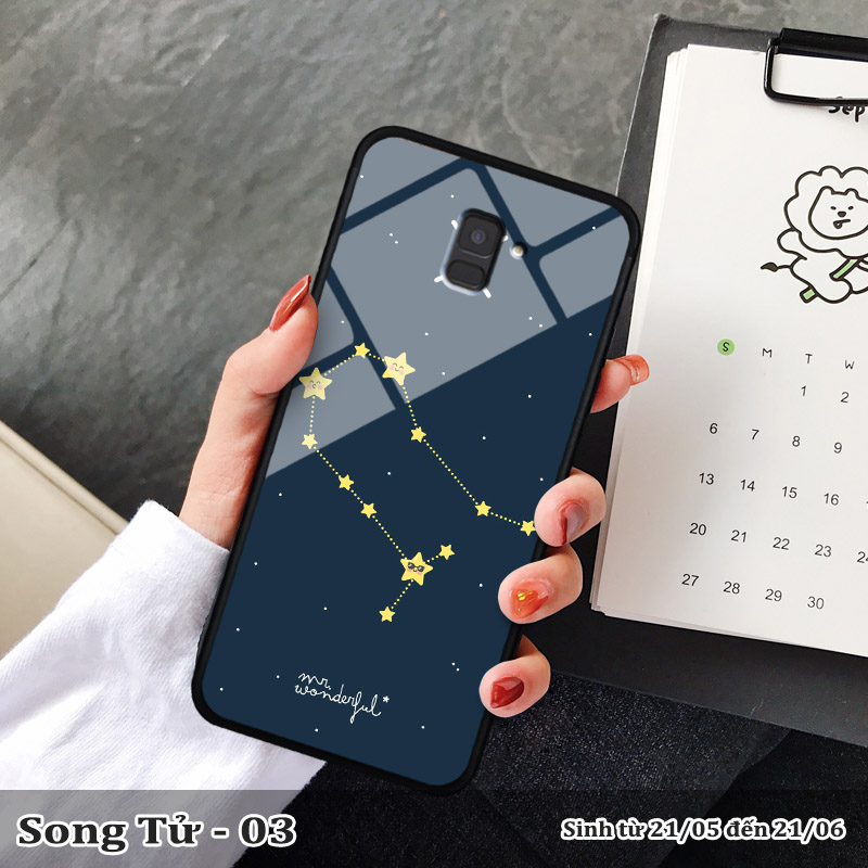 Ốp kính SAMSUNG A8 Plus 2018 in cung hoàng đạo