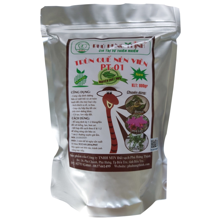 Phân trùn quế nén viên (800g)
