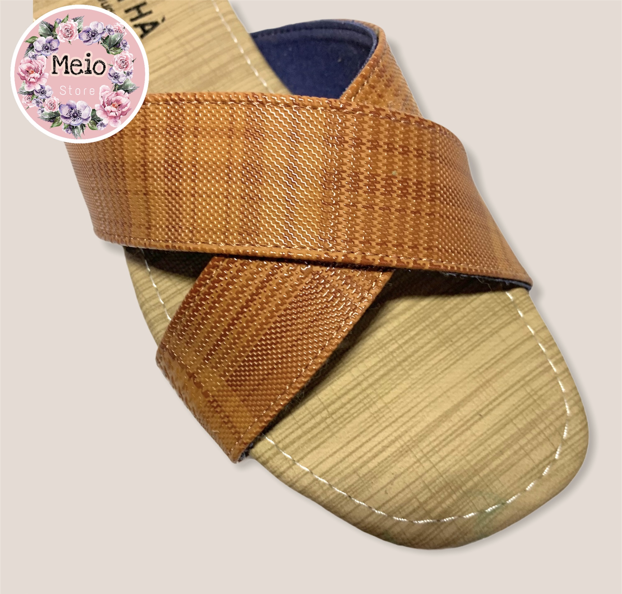 (CÓ SIZE TO)Dép lê nữ quai chéo da bò cao cấp SƠN HÀ
