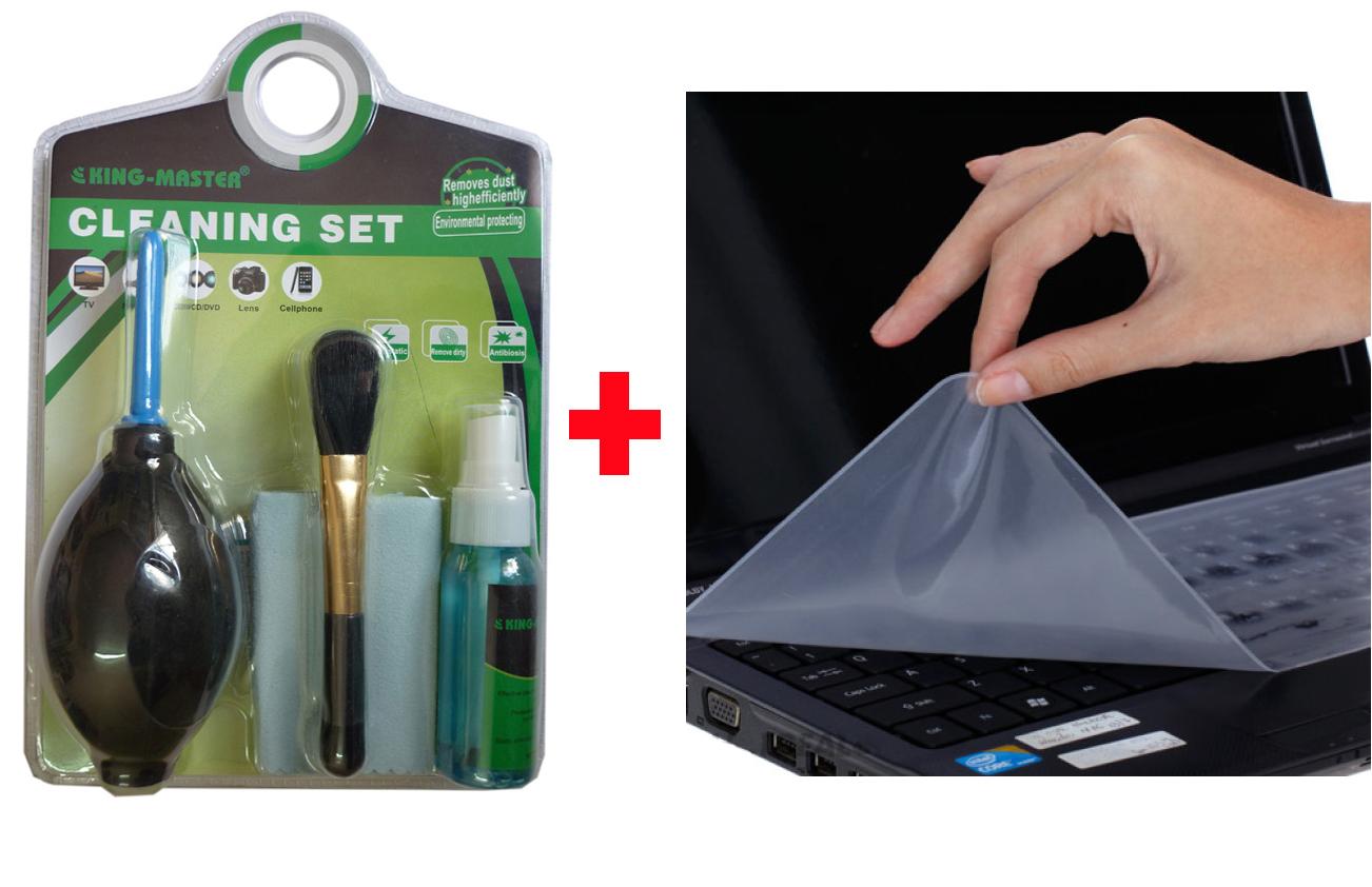 Combo Bộ vệ sinh máy tính và Phủ chống bụi, nước bàn phím Laptop
