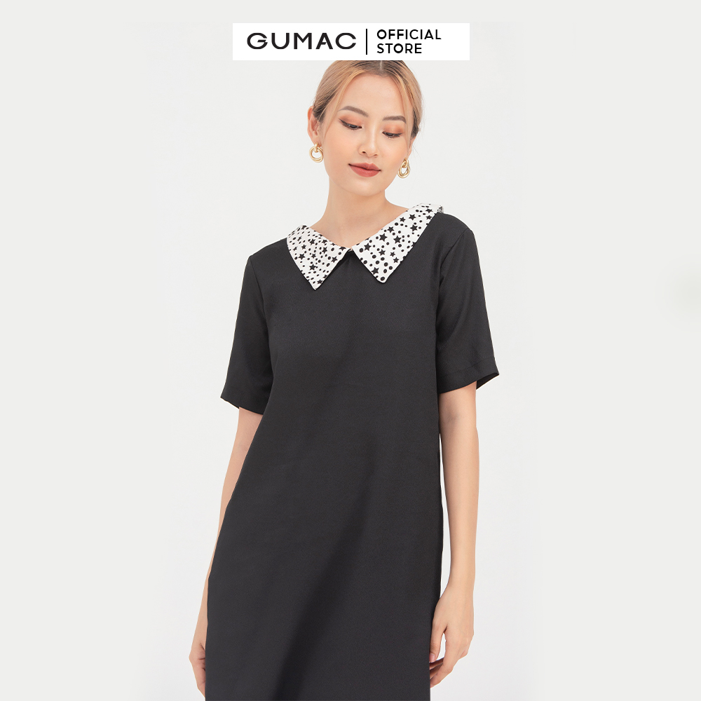 Đầm nữ  suông phối cổ DB757 mẫu mới GUMAC