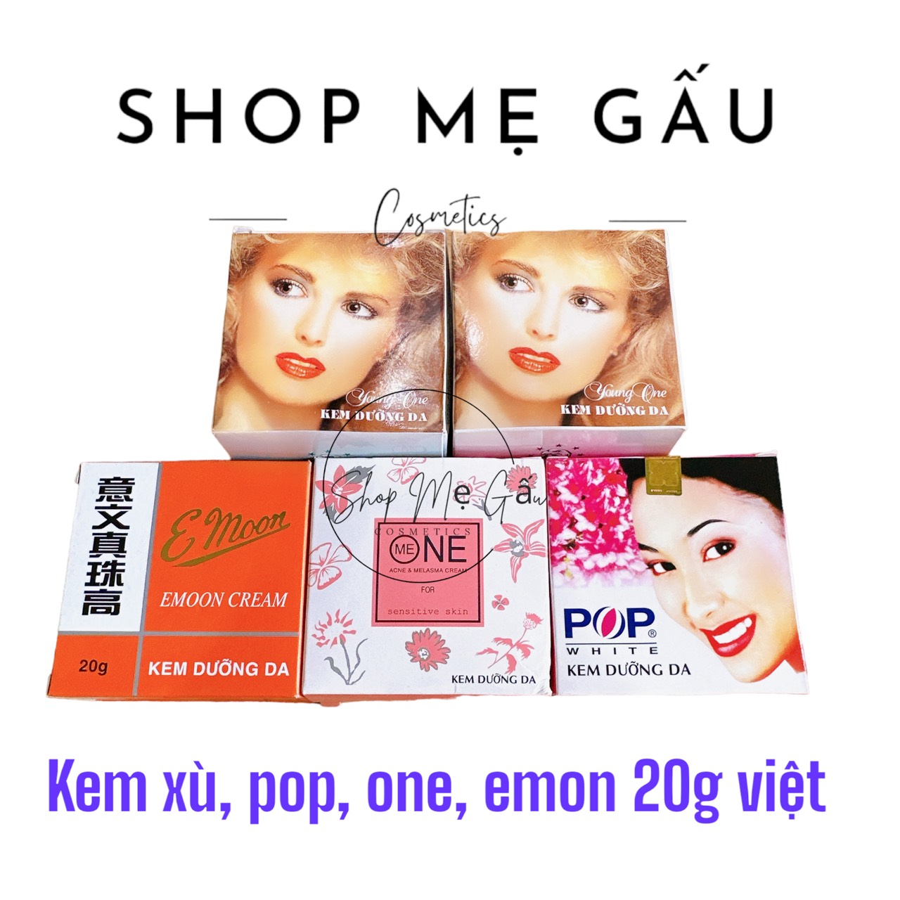 Lẻ 1 hộp kem one, pop, xù, emon 20g VN( thiện châu)