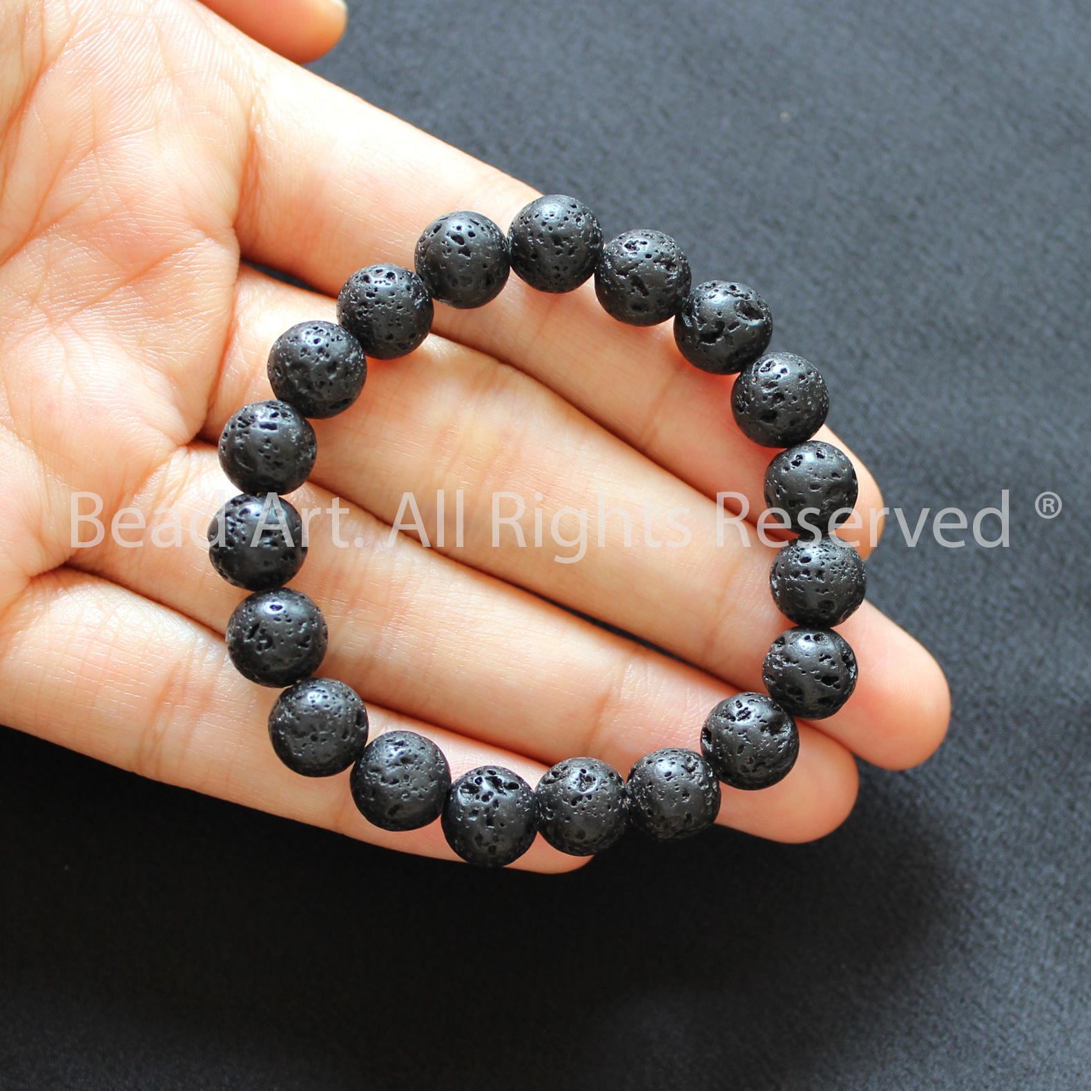 Vòng tay 8mm đá dung nham núi lửa, black lava tự nhiên màu đen, loại aa, thuỷ, mộc, đá phối vòng tay phong thuỷ, trang sức, chuỗi hạt - bead art