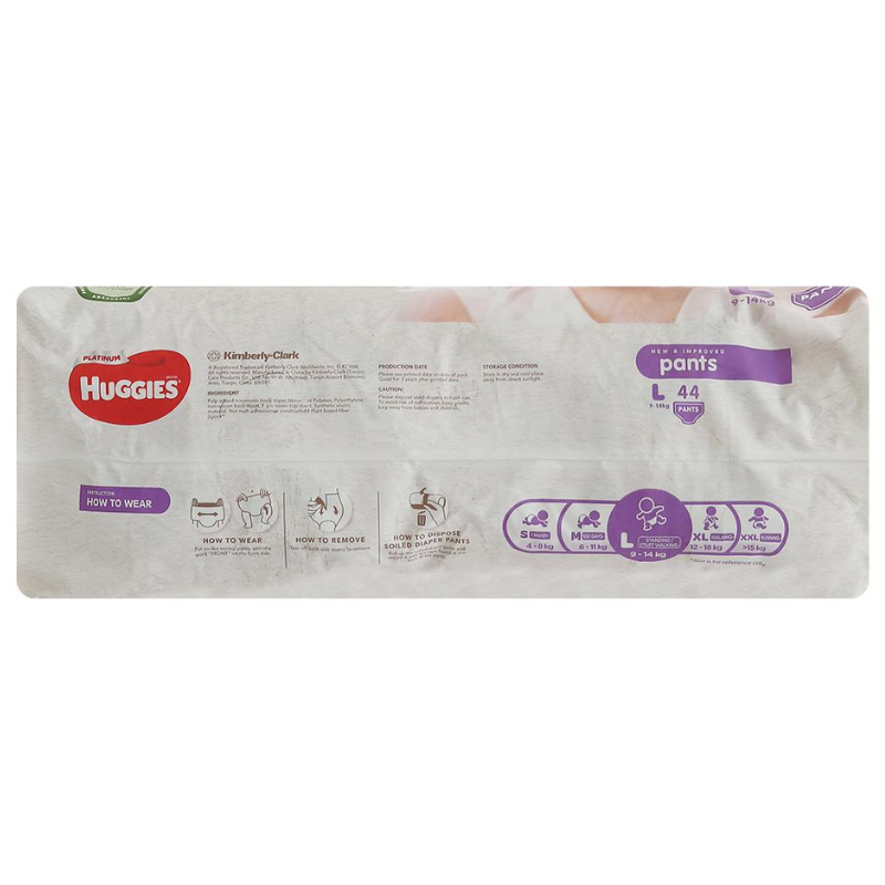 Tã Quần Huggies Platinum Nature Made Size L 44 Miếng (9 – 14 kg)