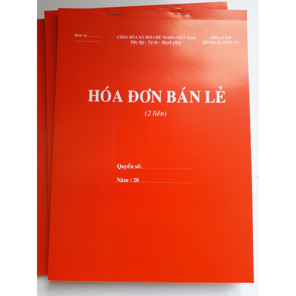 Hóa đơn bán lẻ 2 liên a4 60 tờ - 100 tờ