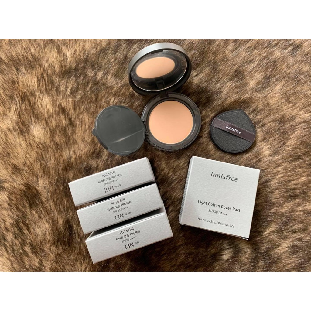Phấn Phủ Dạng Nén Innisfree Light Cotton Cover Pact 12g