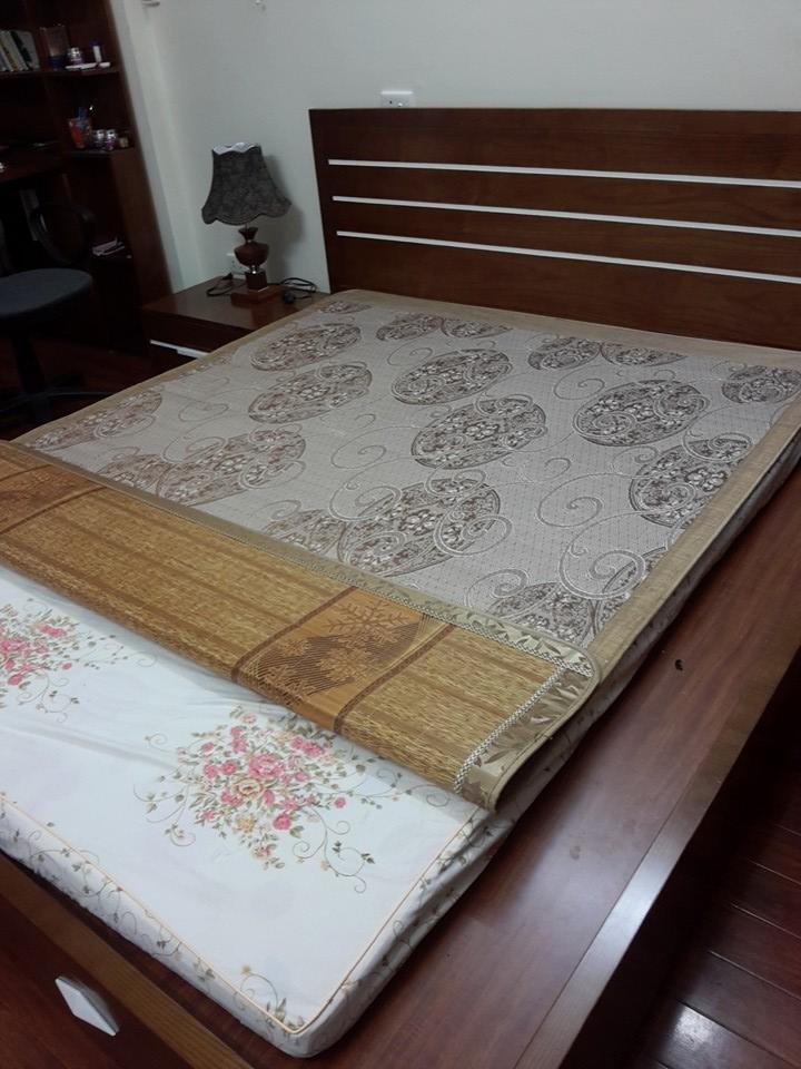 Chiếu Trúc Vân Gỗ Lót Lụa Cao Cấp 180cm x 200cm