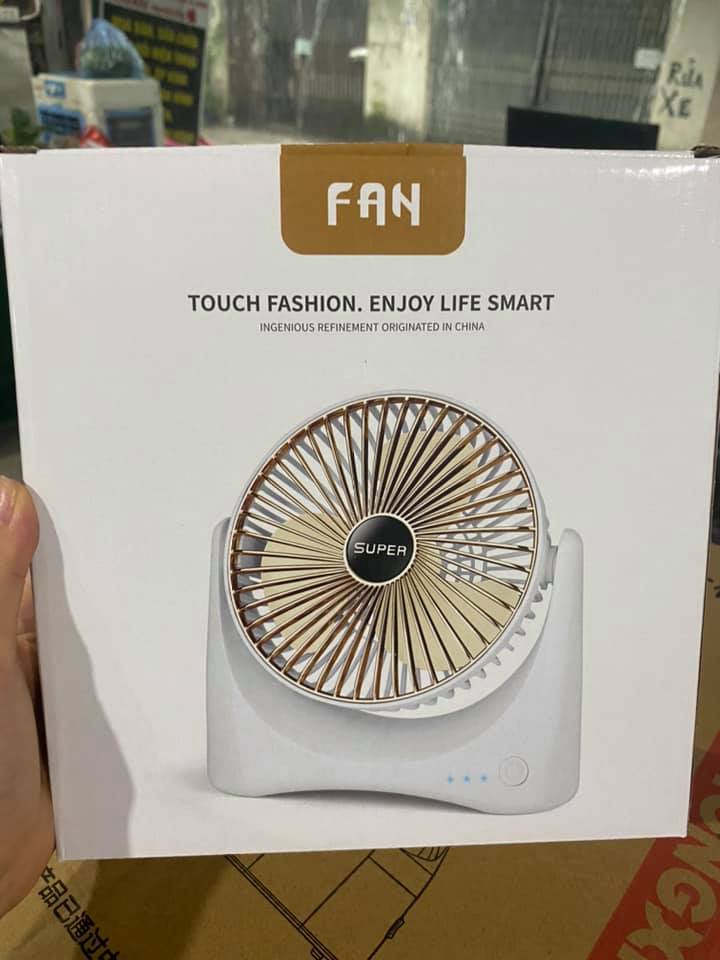 Quạt tích điện mini để bàn Fan 3 chế độ