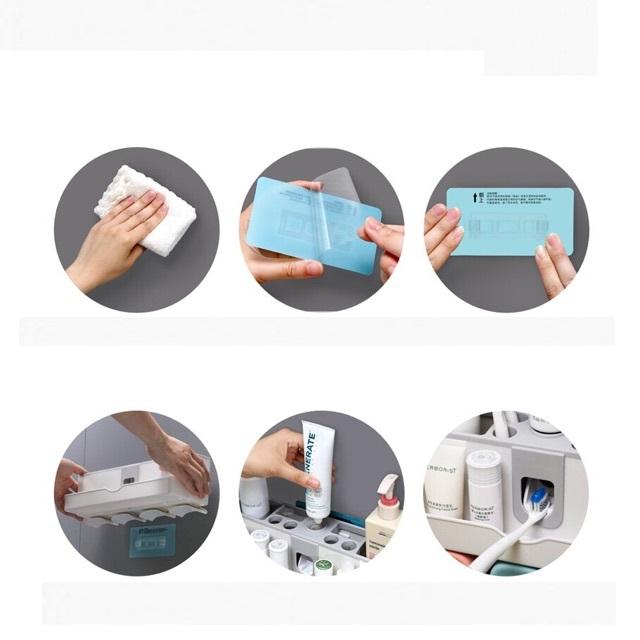 Kệ Để Bàn Chải Đánh Răng Tự Nhả Kem + Cốc