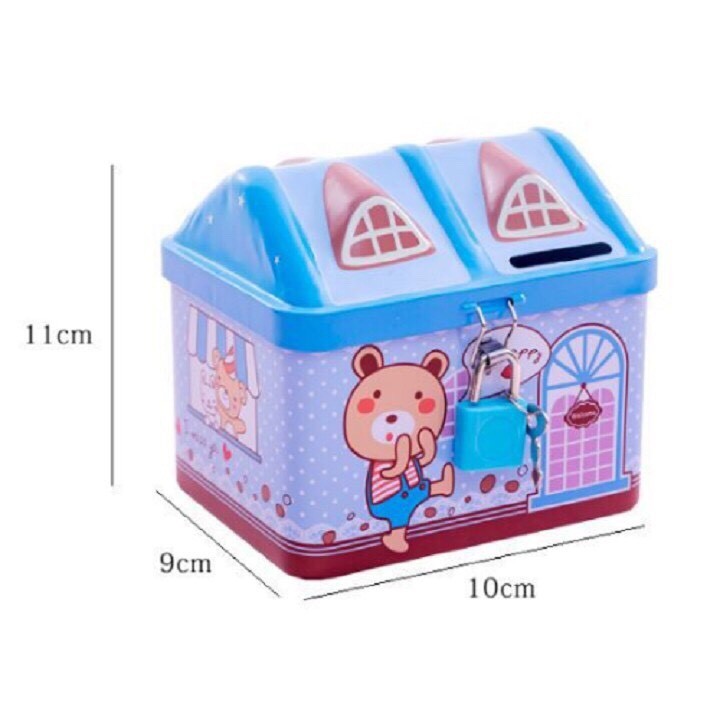 Đồ Chơi Két Sắt Mini Hình Ngôi Nhà Có ổ Khóa