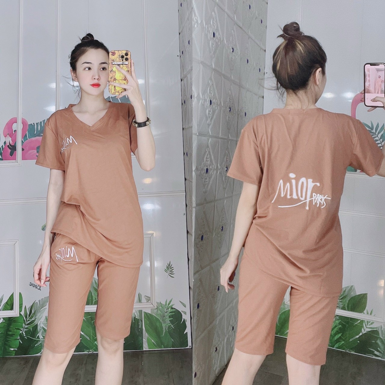 Đồ bộ nữ mặc nhà, set bộ đồ thun lửng cotton mặc nhà dễ thương bigsize