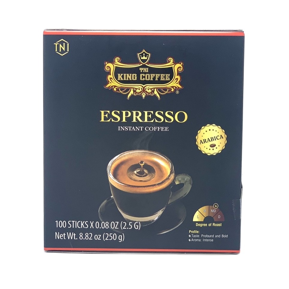 Cà Phê Đen Hòa Tan KING COFFEE ESPRESSO (Hộp 100 gói x 2.5g)