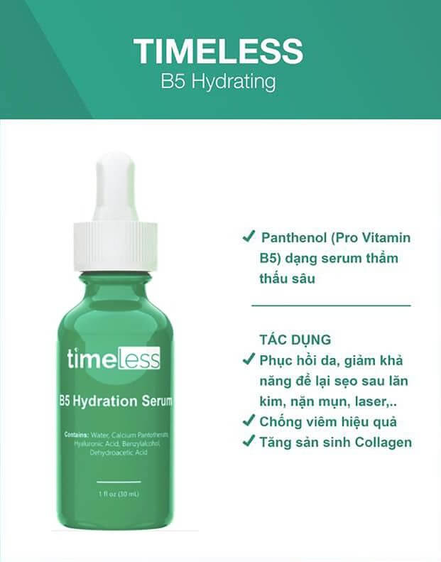 [TEM NHẬP KHẨU] Serum Timeless Vitamin B5 + Hyaluronic Acid 30ml