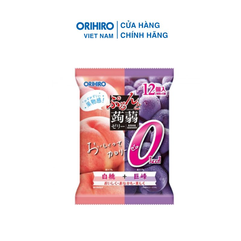 Thạch trái cây Orihiro vị đào và nho tím - ORIHIRO NHẬT BẢN CHÍNH HÃNG