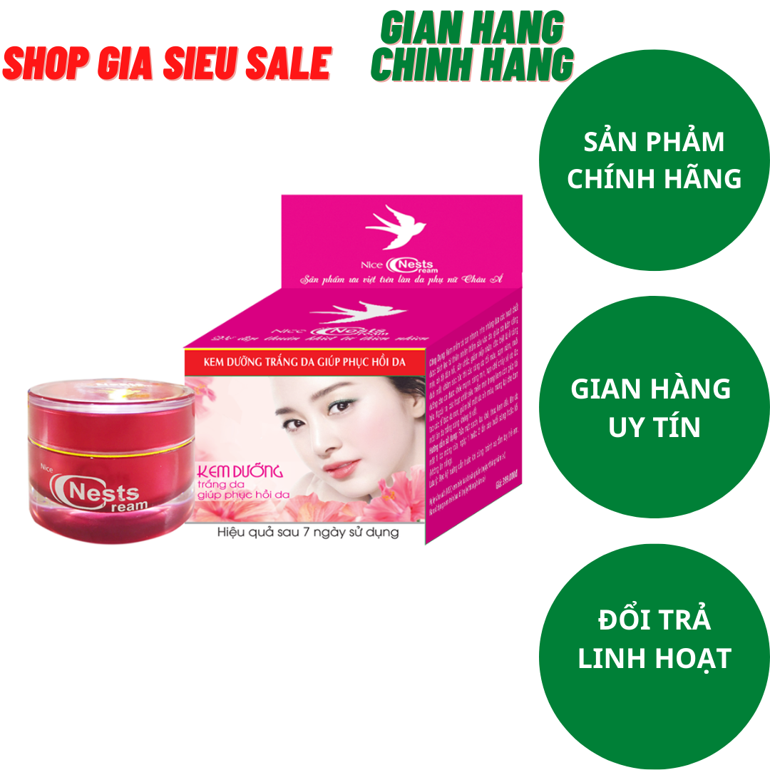 KEM DƯỠNG TRẮNG DA GIÚP PHỤC HỒI DA 40G NICE NESTS
