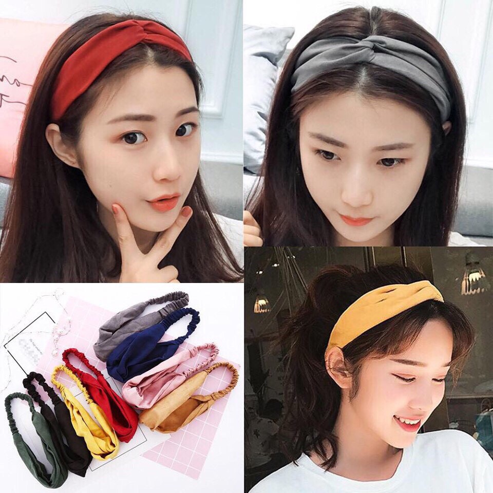[HCM]Phụ kiện tóc băng đô turban nữ gân chất liệu thun thời trang hàn quốc dễ thương