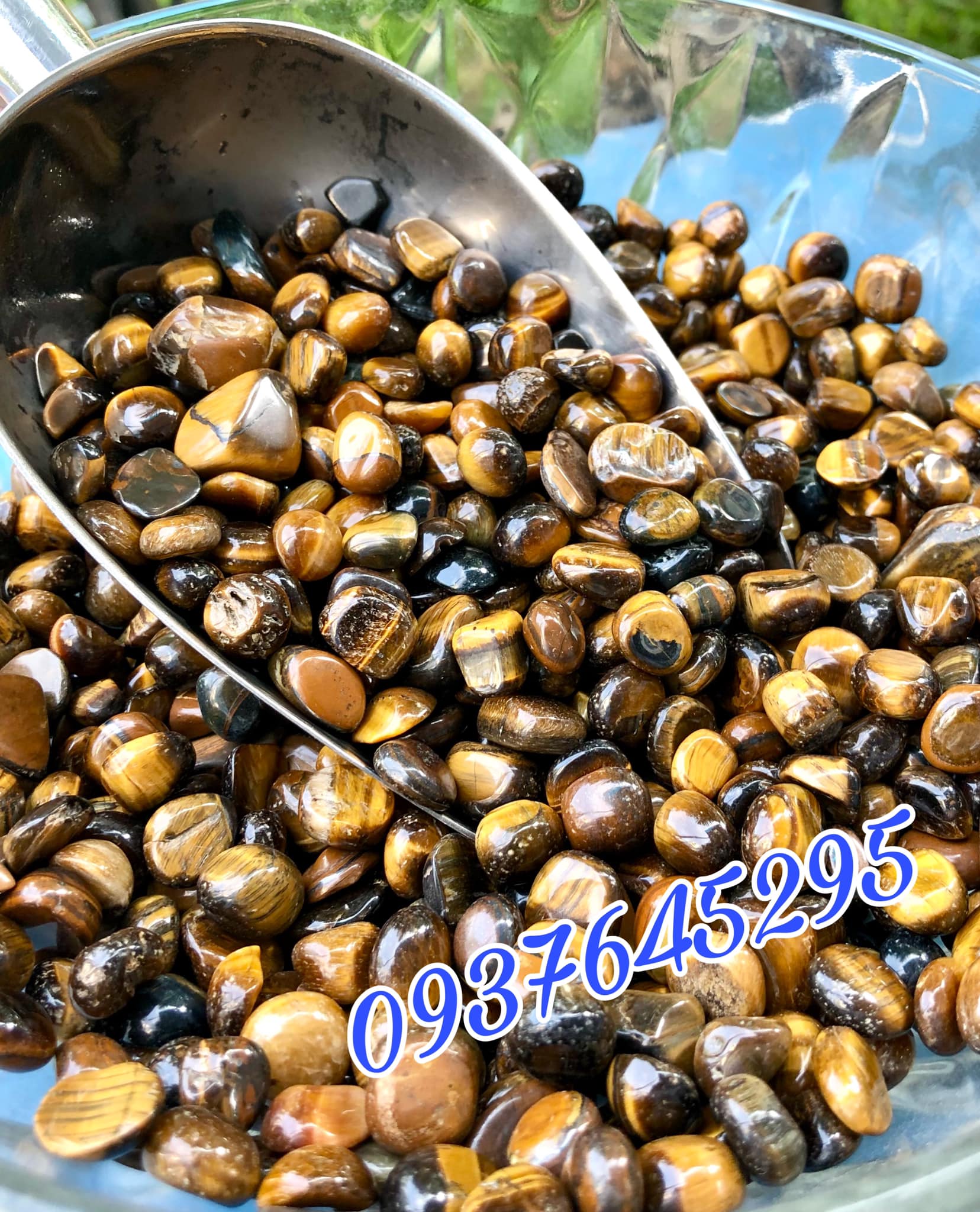 Đá vụn mắt hổ mài bóng đẹp 100g