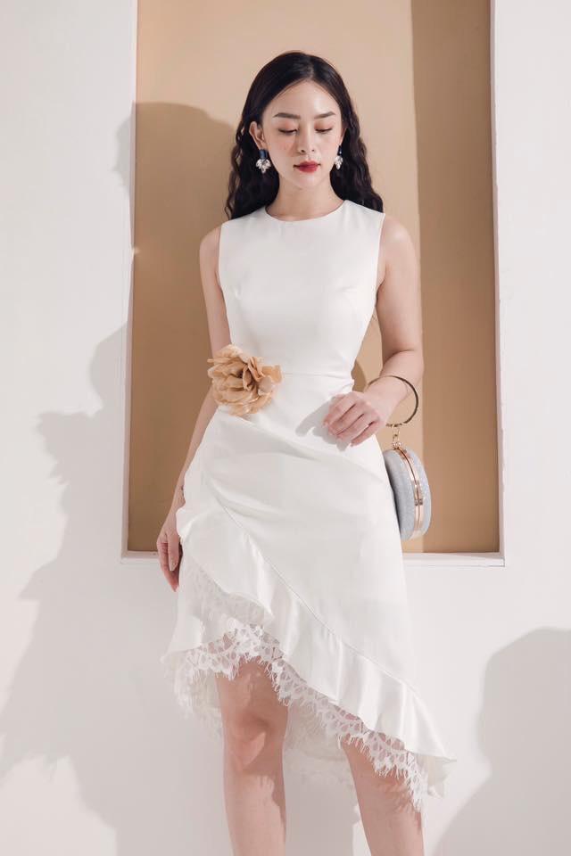 [HCM]Đầm hoa voan chân ren