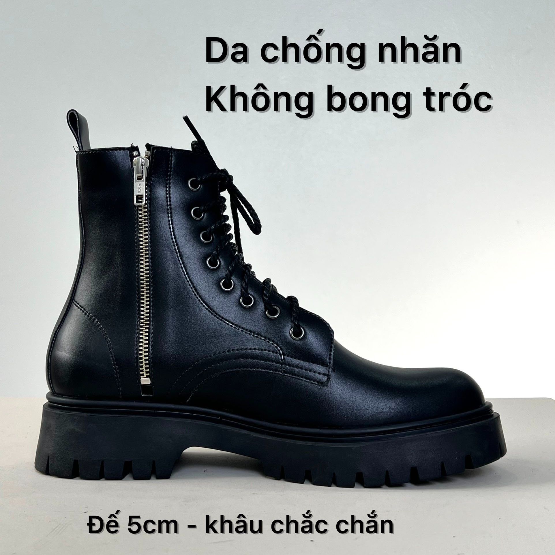 Giày Combat Boot Nam, Giày Chiến Binh Cổ Cao