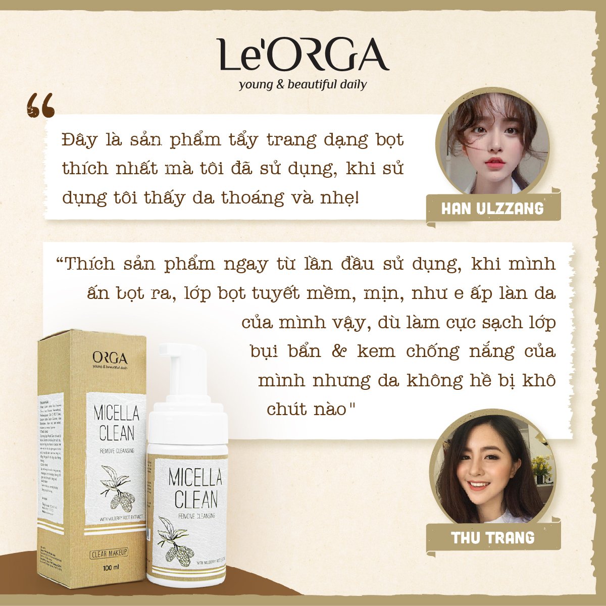Sữa Rửa Mặt Tẩy Trang ORGA - MICELLA CLEAN ( 100ml )