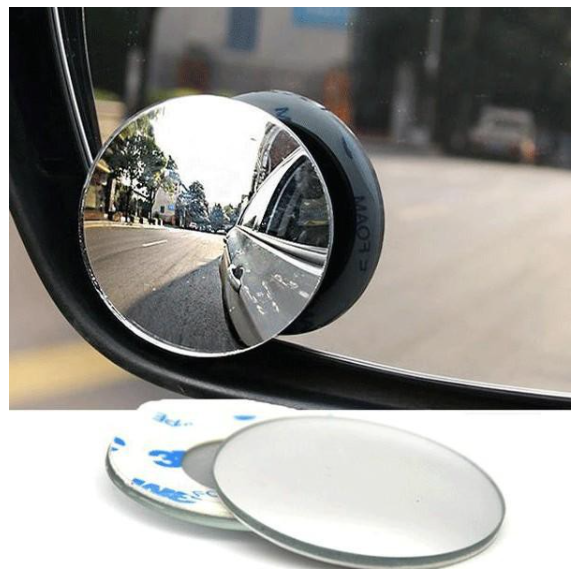 Bộ 2 Gương cầu lồi gắn kính hậu ô tô, xe hơi, xoay 360 độ, không viền, xoá mọi điểm mù