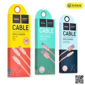 CÁP SẠC NHANH HOCO X2 DÀI 1M -DÙNG CHO IPHONE,SAMUNG& ĐT ANDROI (CHÍNH HÃNG)
