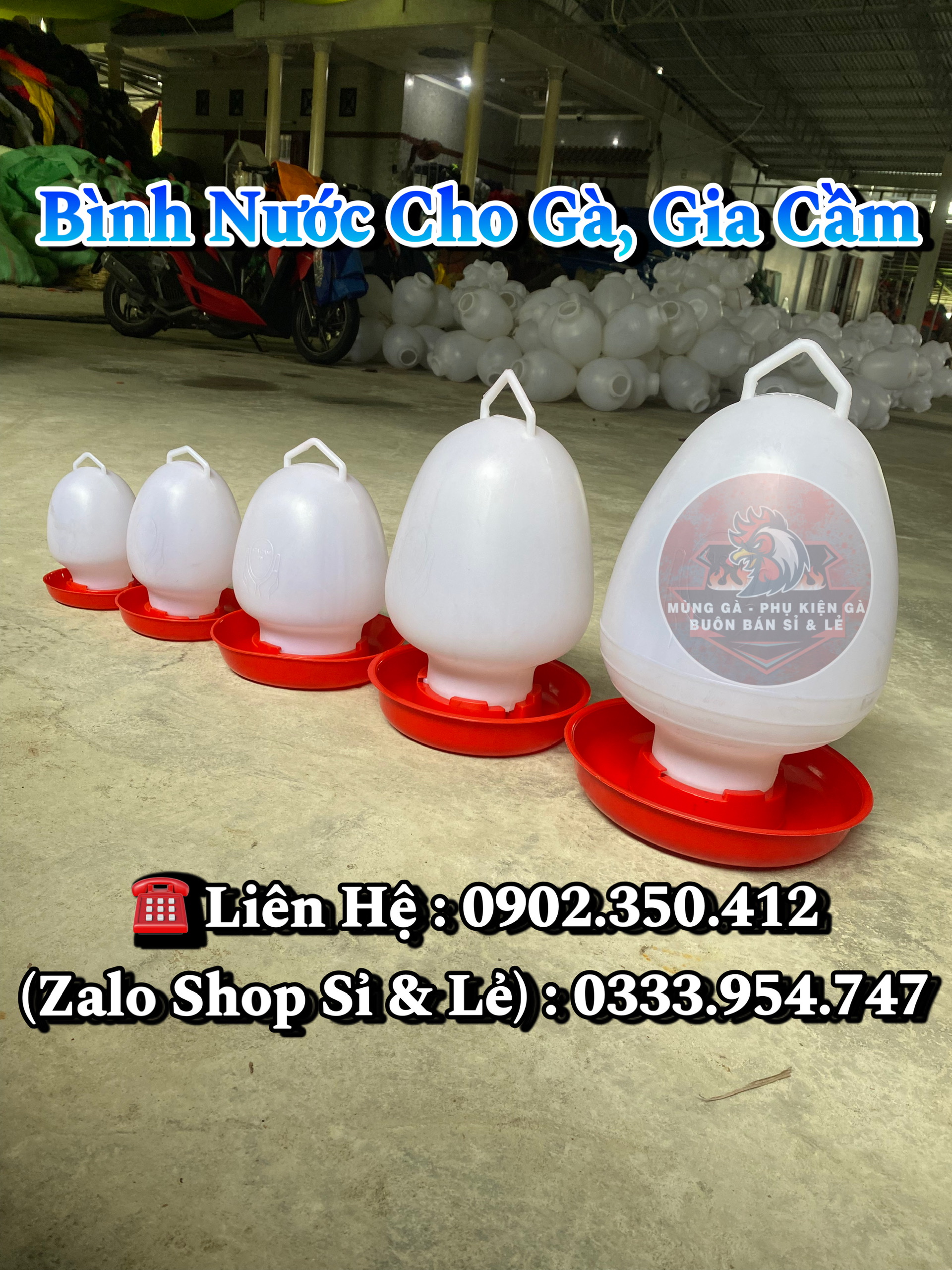 Bình Cho Gà Uống Nước 1 Lít Đến 8 Lít Có Móc Treo