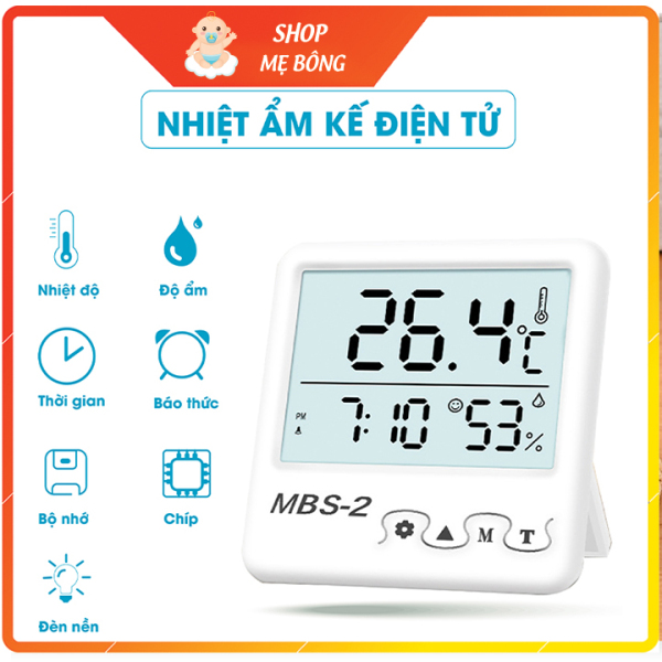 Nơi bán Nhiệt ẩm kế điện tử nhiệt kế phòng cao cấp 4 trong 1 đo nhiệt độ độ ẩm chính xác cao (tặng kèm pin)