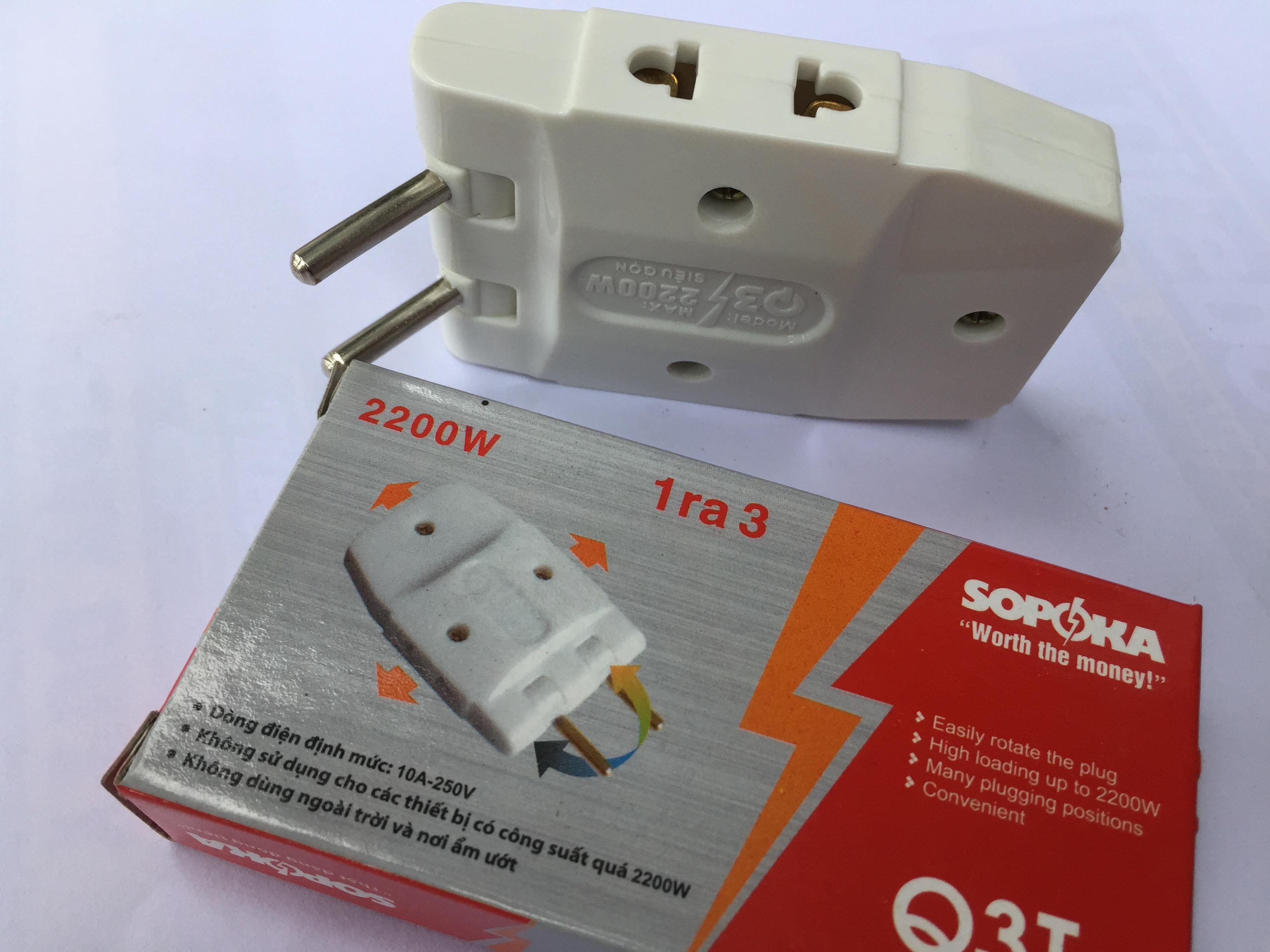 Phích cắm điện chia 3 thông minh Sopoka