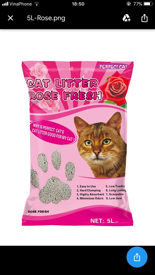 Cát vệ sinh mèo CAT LITTER PERFECT CAT 5 Lít