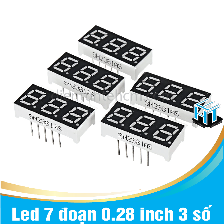 Led 7 đoạn 0.28 inch 3 số màu đỏ (set 2 con)