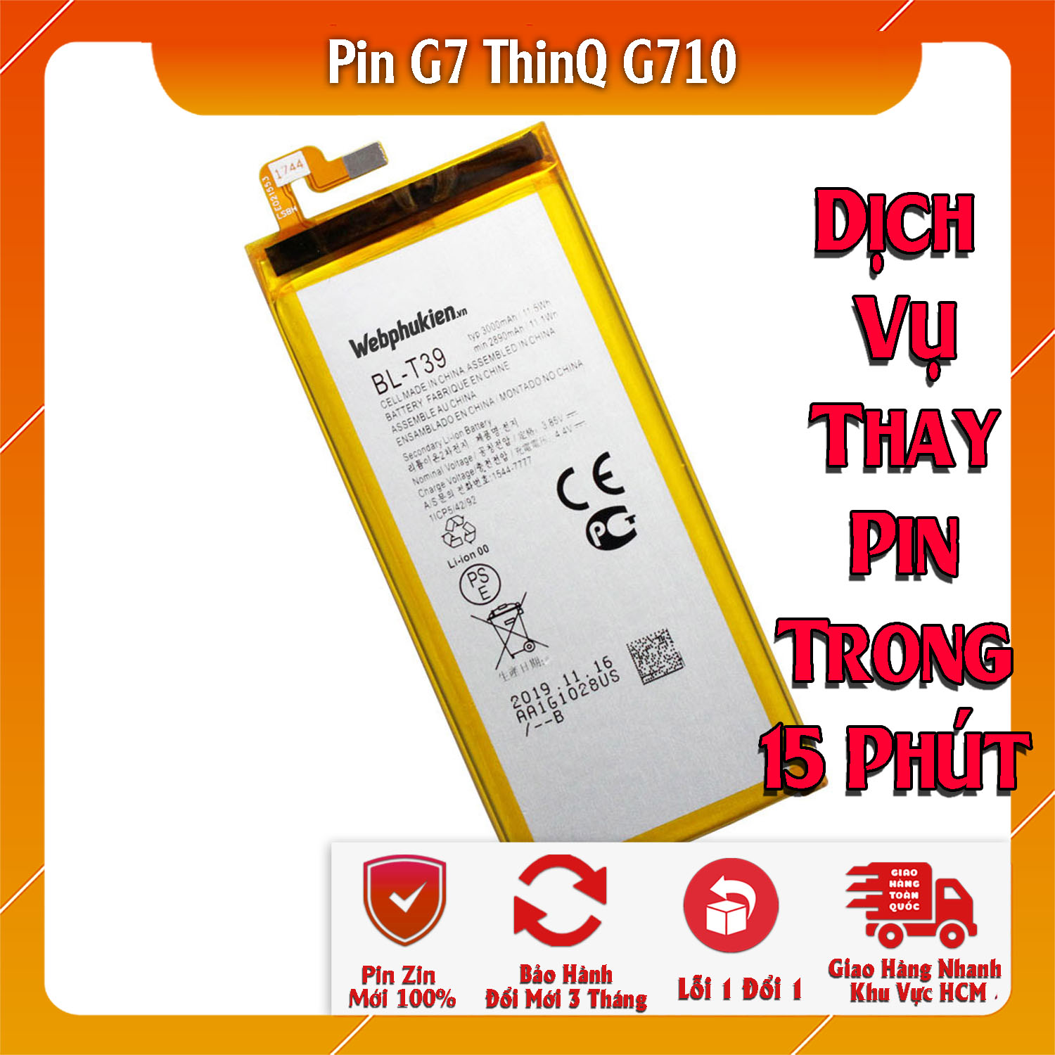 Pin scud cho lg g8, lg g7, lg g6, lg g5, lg v50, lg v10, lg v30, lg velvet, lg v40, lg v60, lg wing, lg v50s, lg g8x dung lượng 3000mah-5000 mah
